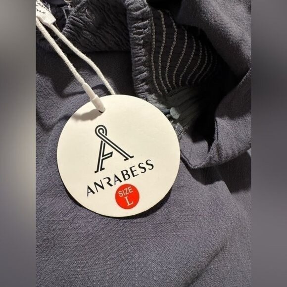 Anrabess Women’s One-Shoulder Jumpsuit L Charcoal Gray Wide-Leg Spaghetti Strap - Picture 7 of 7